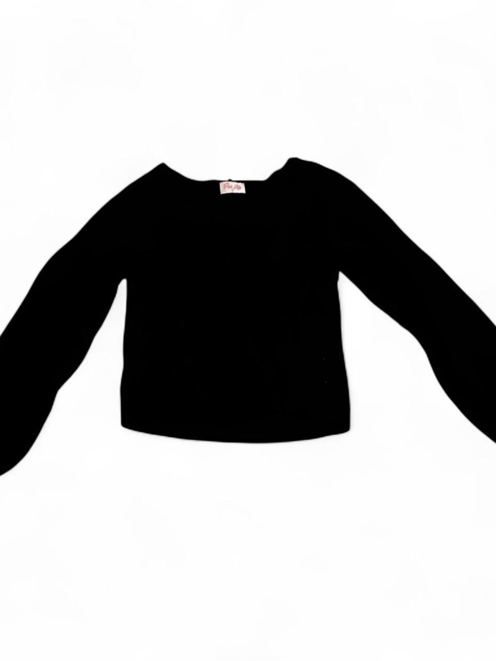 Pink Lily Black Long Sleeve Cropped Sweater
